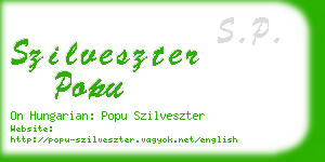 szilveszter popu business card